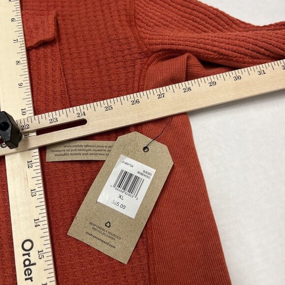 Fyre & Co Womens XL Thermal Button Down Shirt Rust Distressed Western Outdoor - Picture 9 of 11